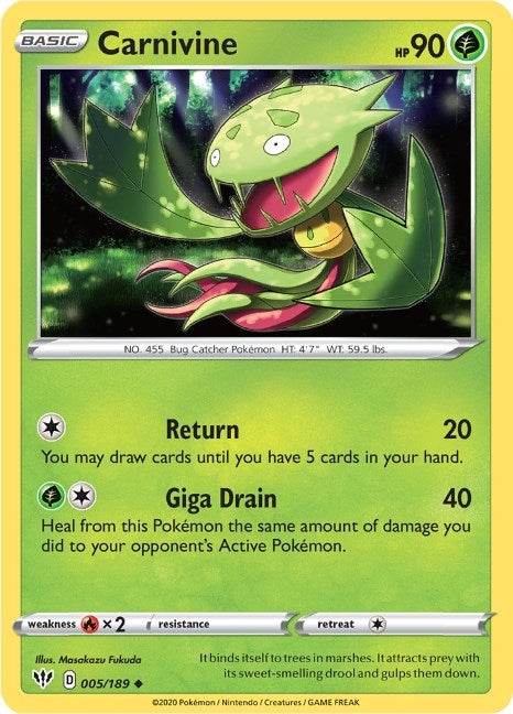 Image for Carnivine (005/189) [SWSH03: Darkness Ablaze] - Pokemon