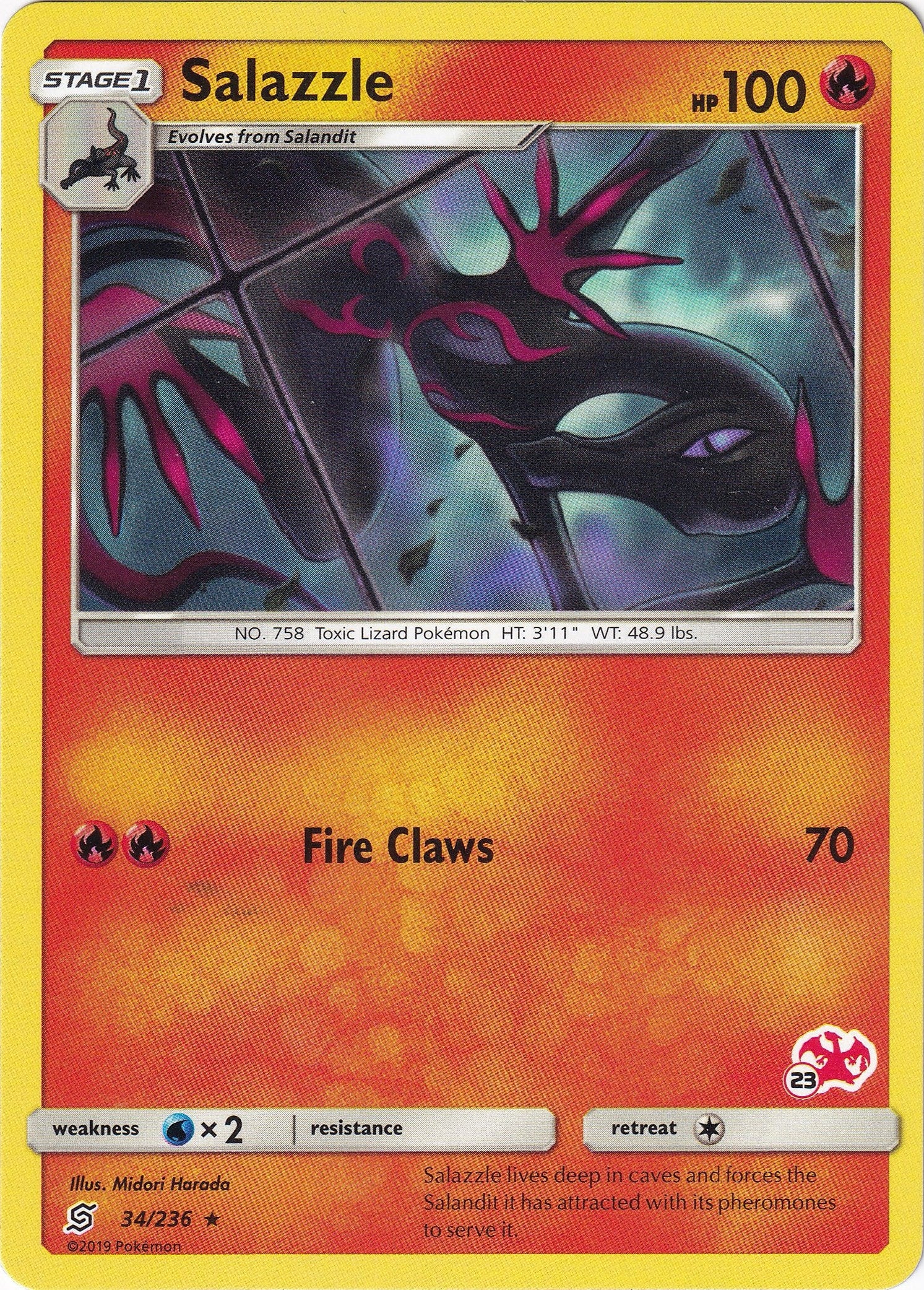 Salazzle - 34/236 (#23 Charizard Stamped) (034/236) [Battle Academy]