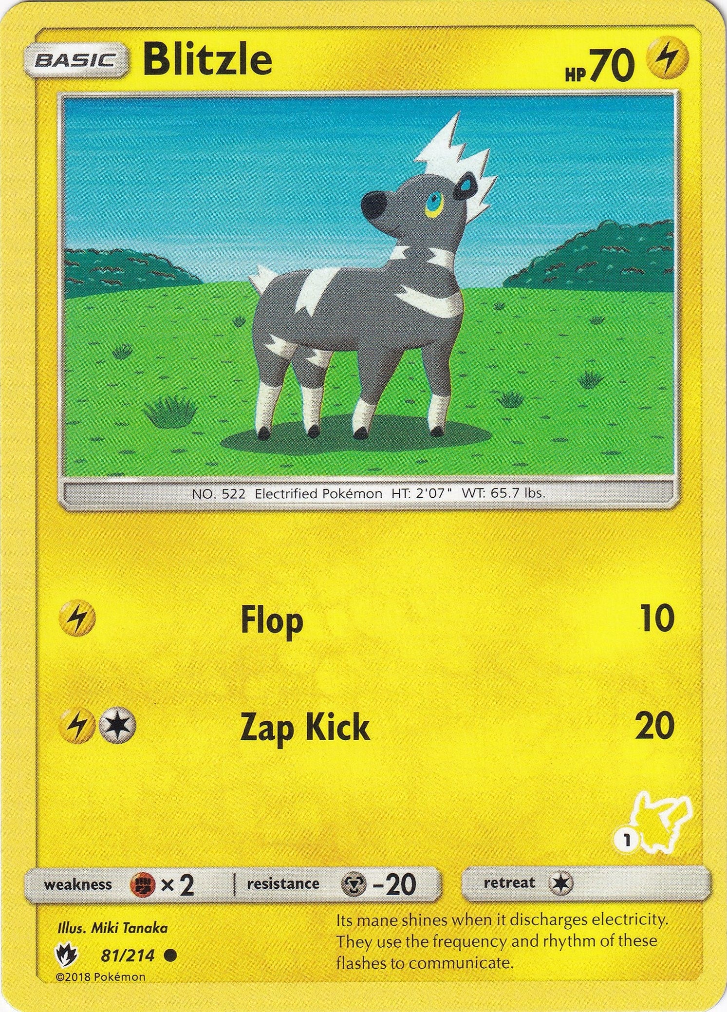 Image for Blitzle - 81/214 (#1 Pikachu Stamped) (081/214) [Battle Academy] - Pokemon