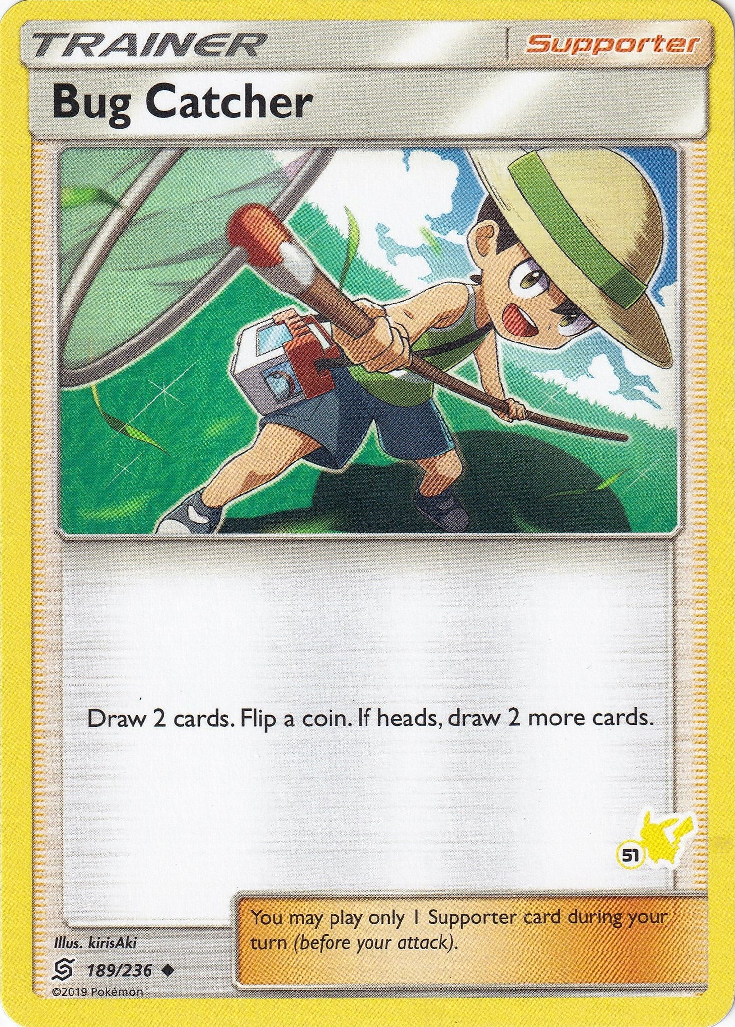 Image for Bug Catcher - 189/236 (#51 Pikachu Stamped) (189/236) [Battle Academy] - Pokemon