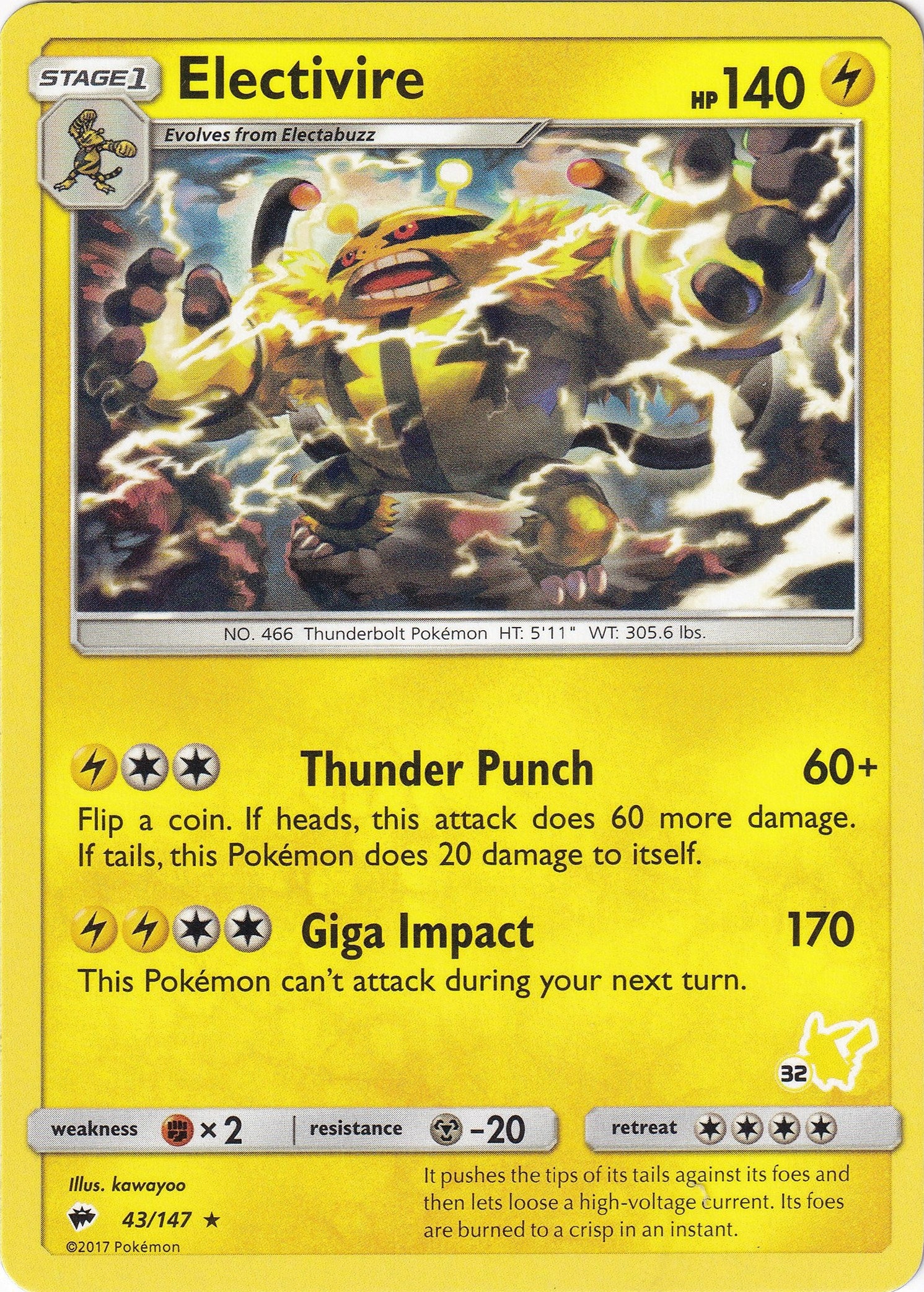 Image for Electivire- 43/147 (#32 Pikachu Stamped) (043/147) [Battle Academy] - Pokemon