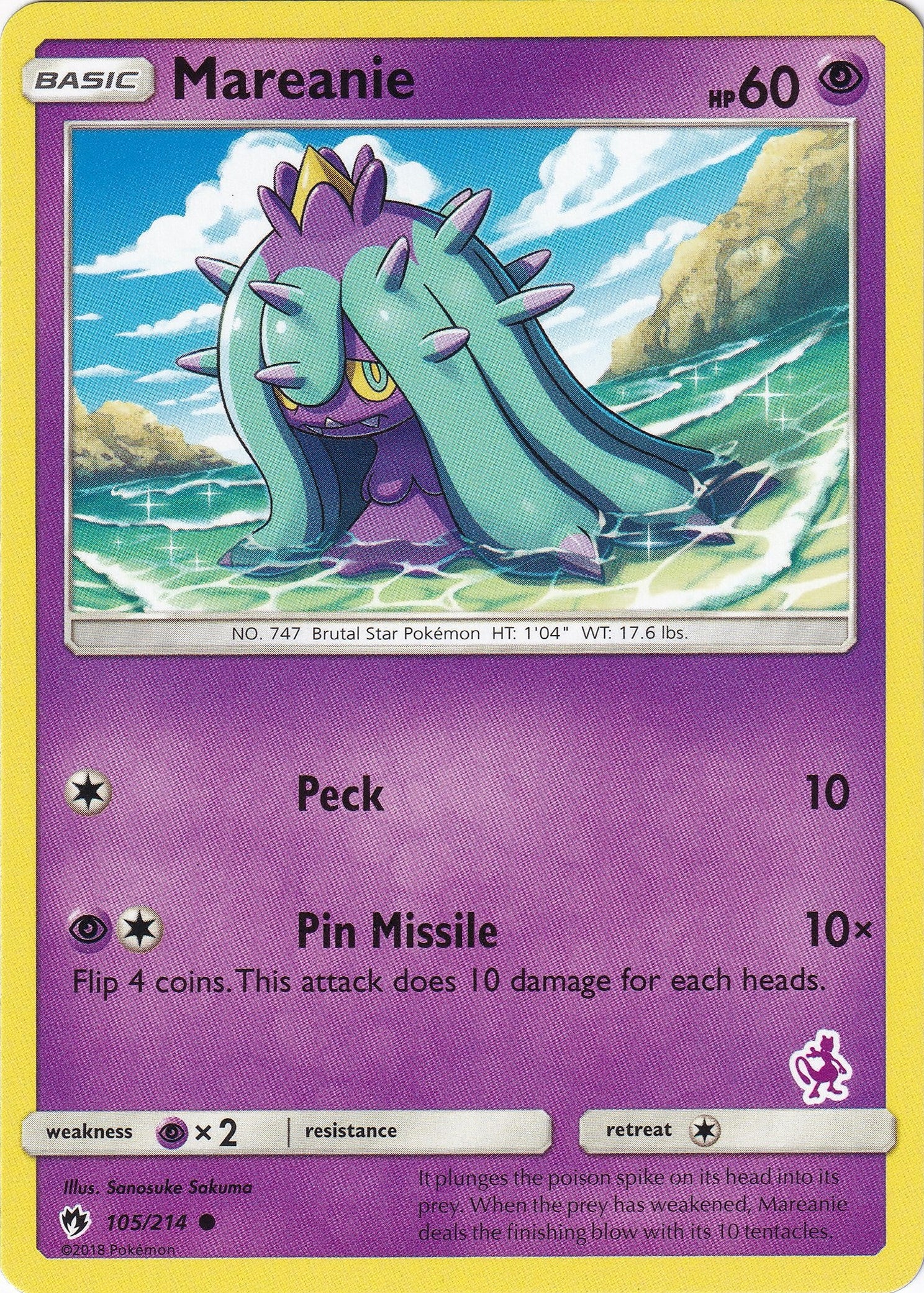 Image for Mareanie - 105/214 (Mewtwo Stamped) (105/214) [Battle Academy] - Pokemon