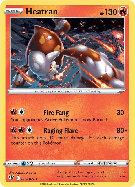 Image for Heatran (025/189) [SWSH03: Darkness Ablaze] - Pokemon