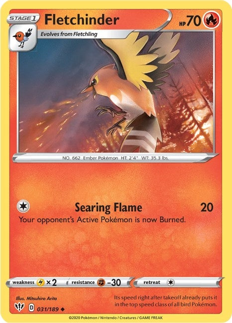 Image for Fletchinder (031/189) [SWSH03: Darkness Ablaze] - Pokemon