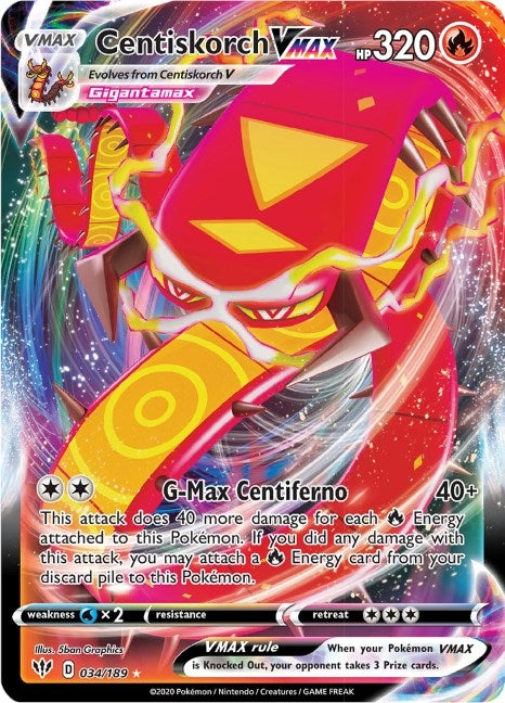 Image for Centiskorch VMAX (034/189) [SWSH03: Darkness Ablaze] - Pokemon