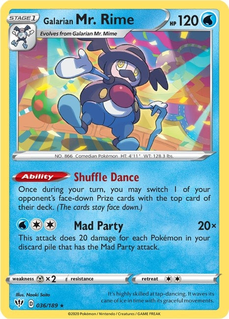 Image for Galarian Mr. Rime (036/189) [SWSH03: Darkness Ablaze] - Pokemon