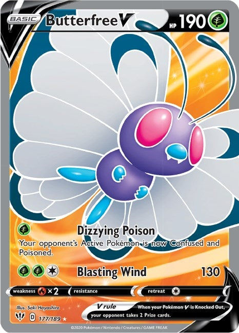 Image for Butterfree V (Full Art) (177/189) [SWSH03: Darkness Ablaze] - Pokemon