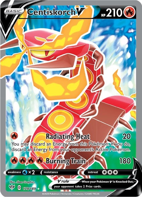 Image for Centiskorch V (Full Art) (179/189) [SWSH03: Darkness Ablaze] - Pokemon