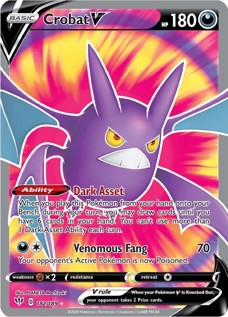 Image for Crobat V (Full Art) (182/189) [SWSH03: Darkness Ablaze] - Pokemon