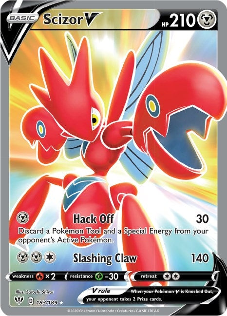 Image for Scizor V (Full Art) (183/189) [SWSH03: Darkness Ablaze] - Pokemon