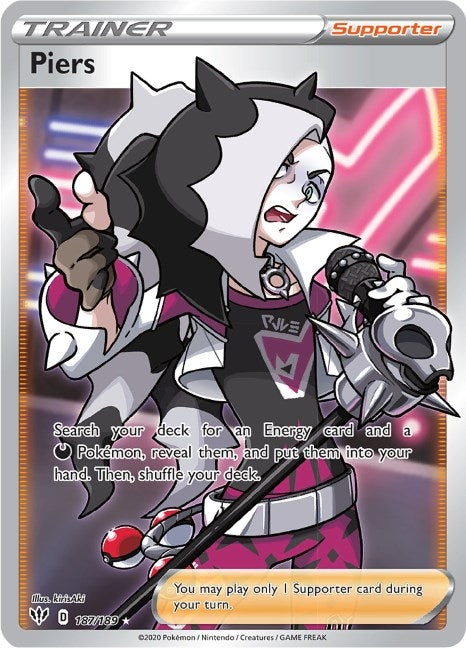 Image for Piers (Full Art) (187/189) [SWSH03: Darkness Ablaze] - Pokemon
