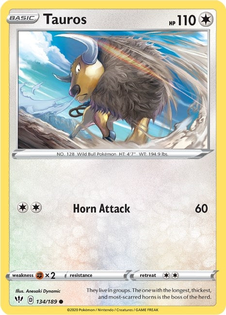 Image for Tauros (134/189) [SWSH03: Darkness Ablaze] - Pokemon