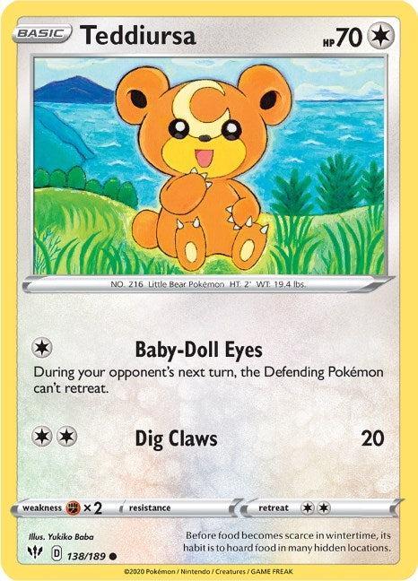 Teddiursa (138/189) [SWSH03: Darkness Ablaze]
