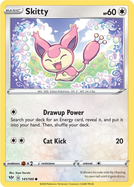 Image for Skitty (141/189) [SWSH03: Darkness Ablaze] - Pokemon