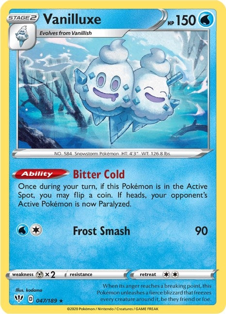 Image for Vanilluxe (047/189) [SWSH03: Darkness Ablaze] - Pokemon