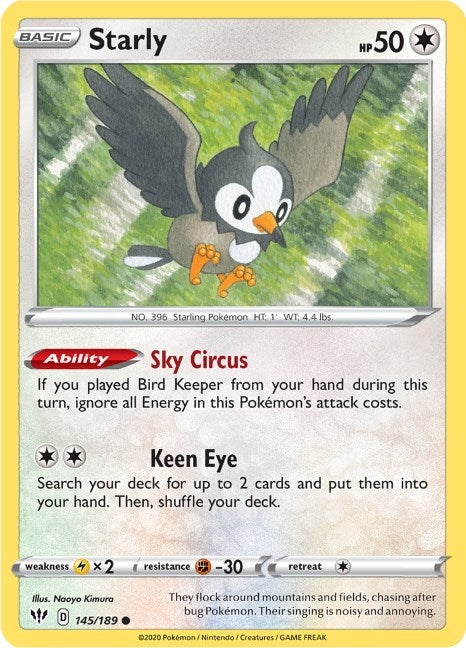 Image for Starly (145/189) [SWSH03: Darkness Ablaze] - Pokemon