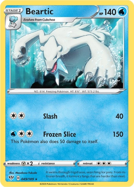 Image for Beartic (049/189) [SWSH03: Darkness Ablaze] - Pokemon