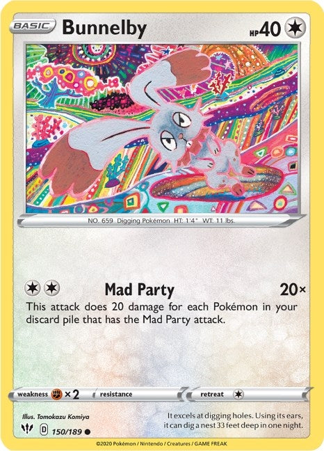 Bunnelby (150/189) [SWSH03: Darkness Ablaze]