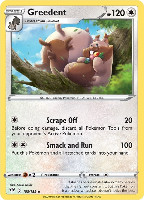 Image for Greedent (153/189) [SWSH03: Darkness Ablaze] - Pokemon