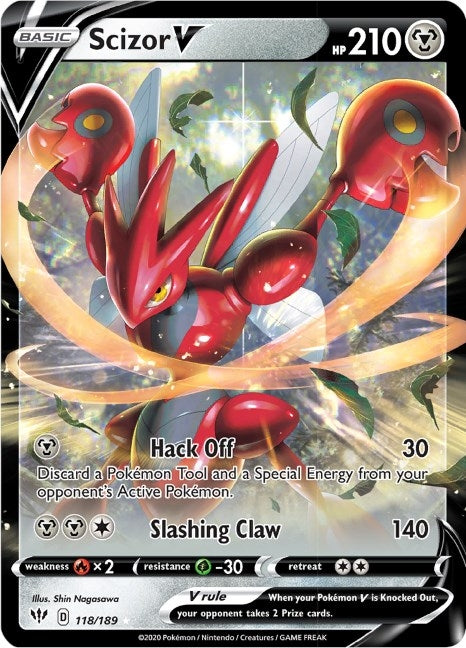 Image for Scizor V (118/189) [SWSH03: Darkness Ablaze] - Pokemon