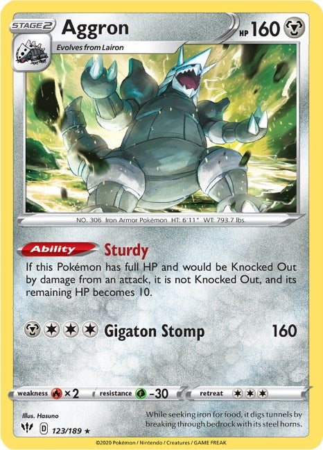 Image for Aggron (123/189) [SWSH03: Darkness Ablaze] - Pokemon