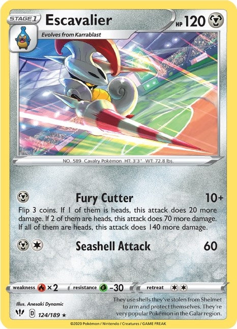 Image for Escavalier (124/189) [SWSH03: Darkness Ablaze] - Pokemon