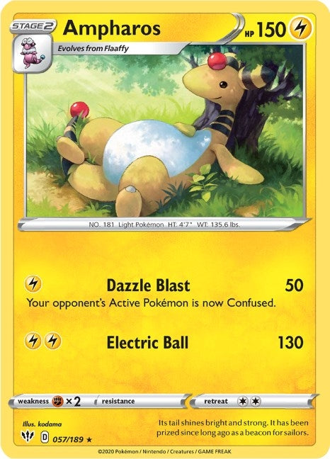 Image for Ampharos (057/189) [SWSH03: Darkness Ablaze] - Pokemon