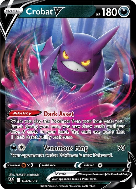 Image for Crobat V (104/189) [SWSH03: Darkness Ablaze] - Pokemon