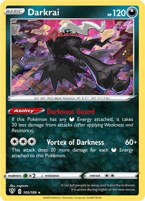 Image for Darkrai (105/189) [SWSH03: Darkness Ablaze] - Pokemon