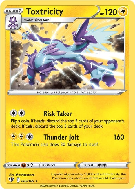 Image for Toxtricity (063/189) [SWSH03: Darkness Ablaze] - Pokemon