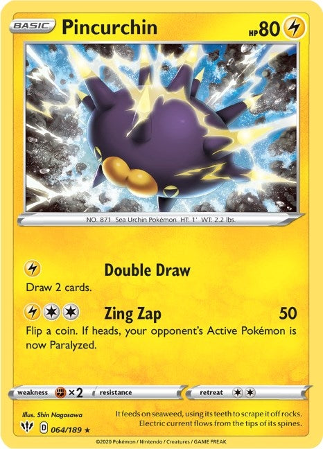 Image for Pincurchin (064/189) [SWSH03: Darkness Ablaze] - Pokemon
