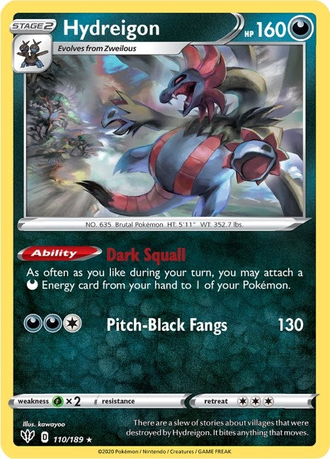 Image for Hydreigon (110/189) [SWSH03: Darkness Ablaze] - Pokemon
