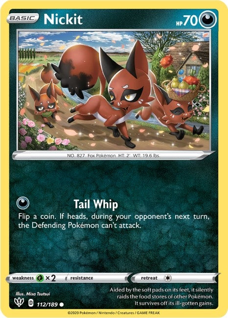 Image for Nickit (112/189) [SWSH03: Darkness Ablaze] - Pokemon
