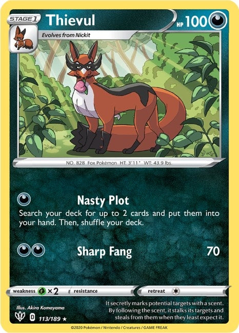 Image for Thievul (113/189) [SWSH03: Darkness Ablaze] - Pokemon