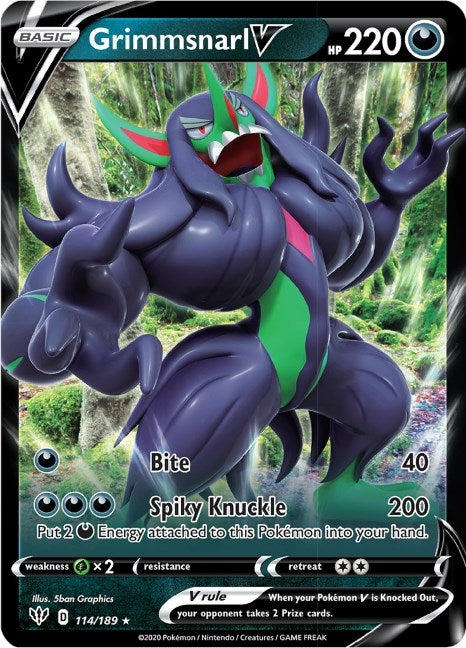 Image for Grimmsnarl V (114/189) [SWSH03: Darkness Ablaze] - Pokemon