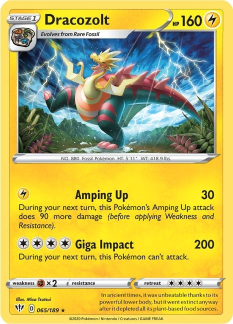 Image for Dracozolt (065/189) [SWSH03: Darkness Ablaze] - Pokemon