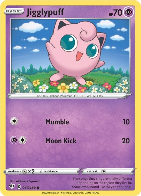 Image for Jigglypuff (067/189) [SWSH03: Darkness Ablaze] - Pokemon