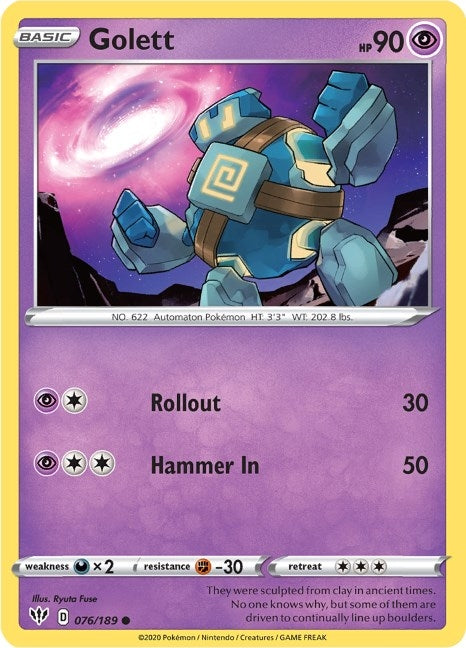 Image for Golett (076/189) [SWSH03: Darkness Ablaze] - Pokemon