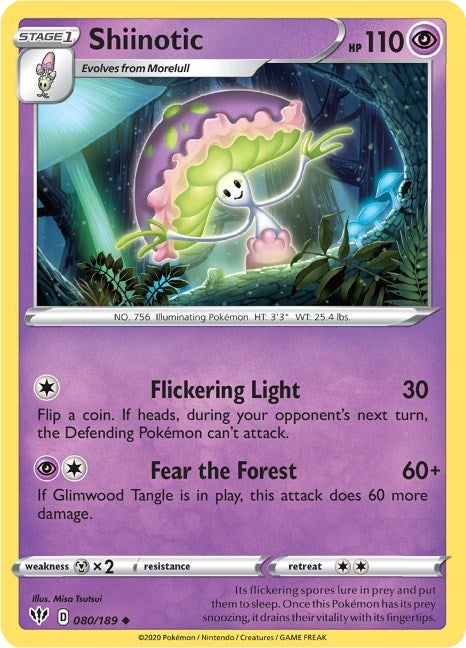 Image for Shiinotic (080/189) [SWSH03: Darkness Ablaze] - Pokemon
