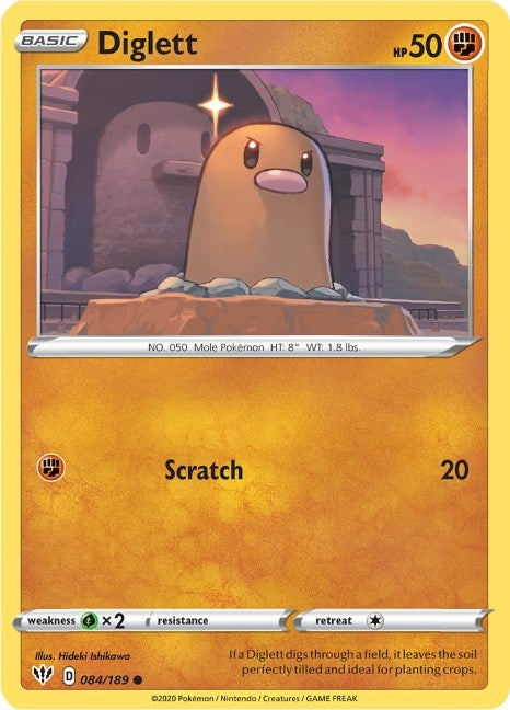 Image for Diglett (084/189) [SWSH03: Darkness Ablaze] - Pokemon