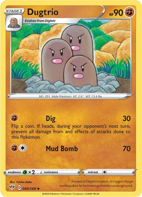 Image for Dugtrio (085/189) [SWSH03: Darkness Ablaze] - Pokemon