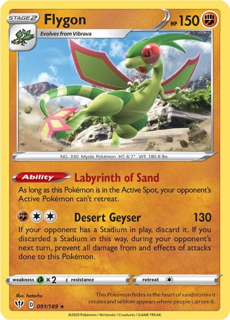 Image for Flygon (091/189) [SWSH03: Darkness Ablaze] - Pokemon