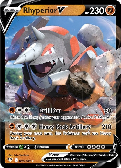 Image for Rhyperior V (095/189) [SWSH03: Darkness Ablaze] - Pokemon