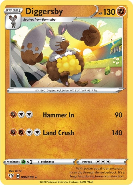 Image for Diggersby (096/189) [SWSH03: Darkness Ablaze] - Pokemon