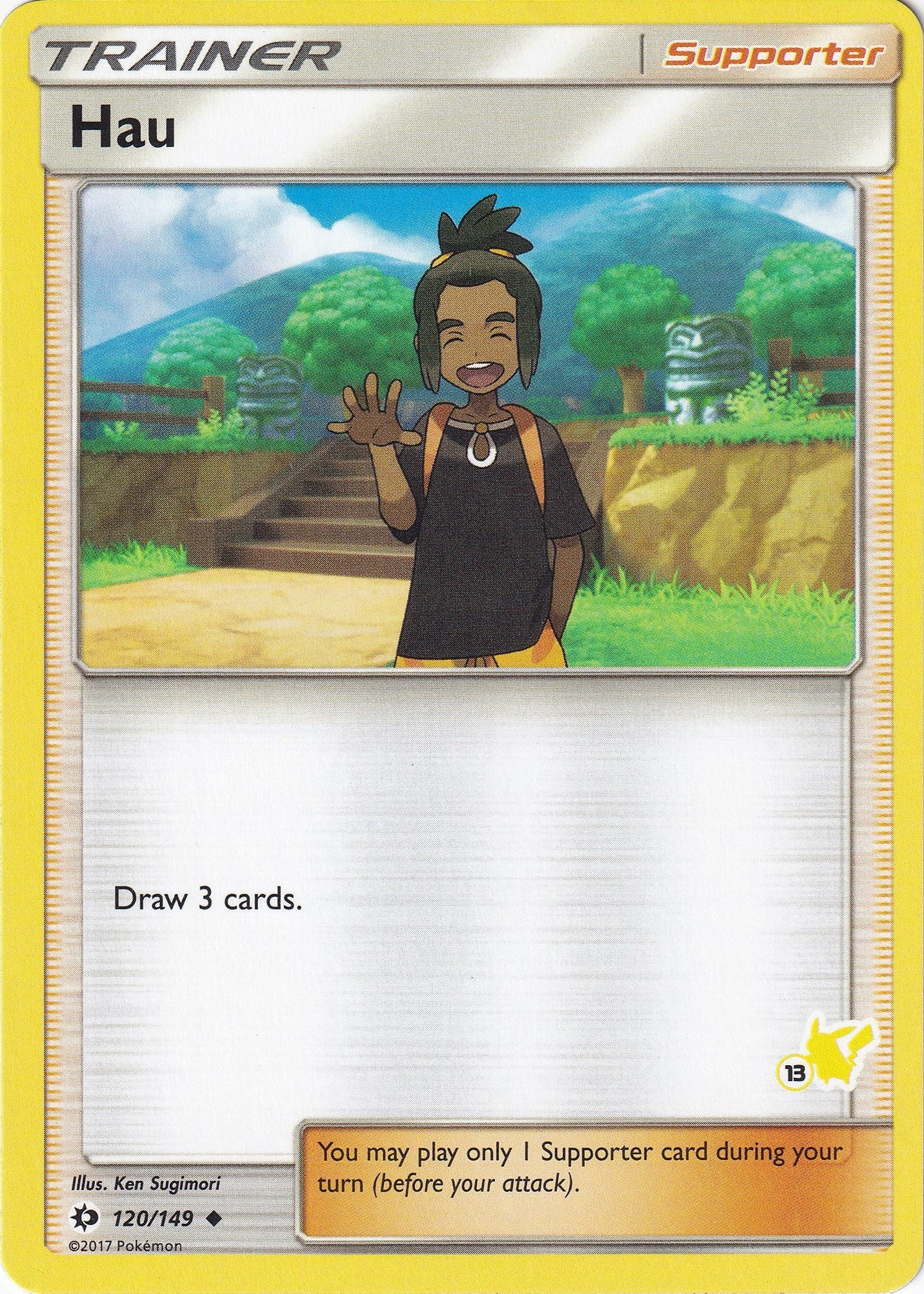 Image for Hau - 120/149 (#13 Pikachu Stamped) (120/149) [Battle Academy] - Pokemon