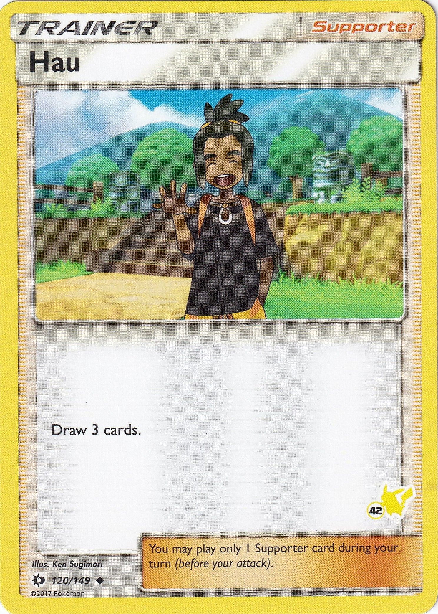 Image for Hau - 120/149 (#42 Pikachu Stamped) (120/149) [Battle Academy] - Pokemon