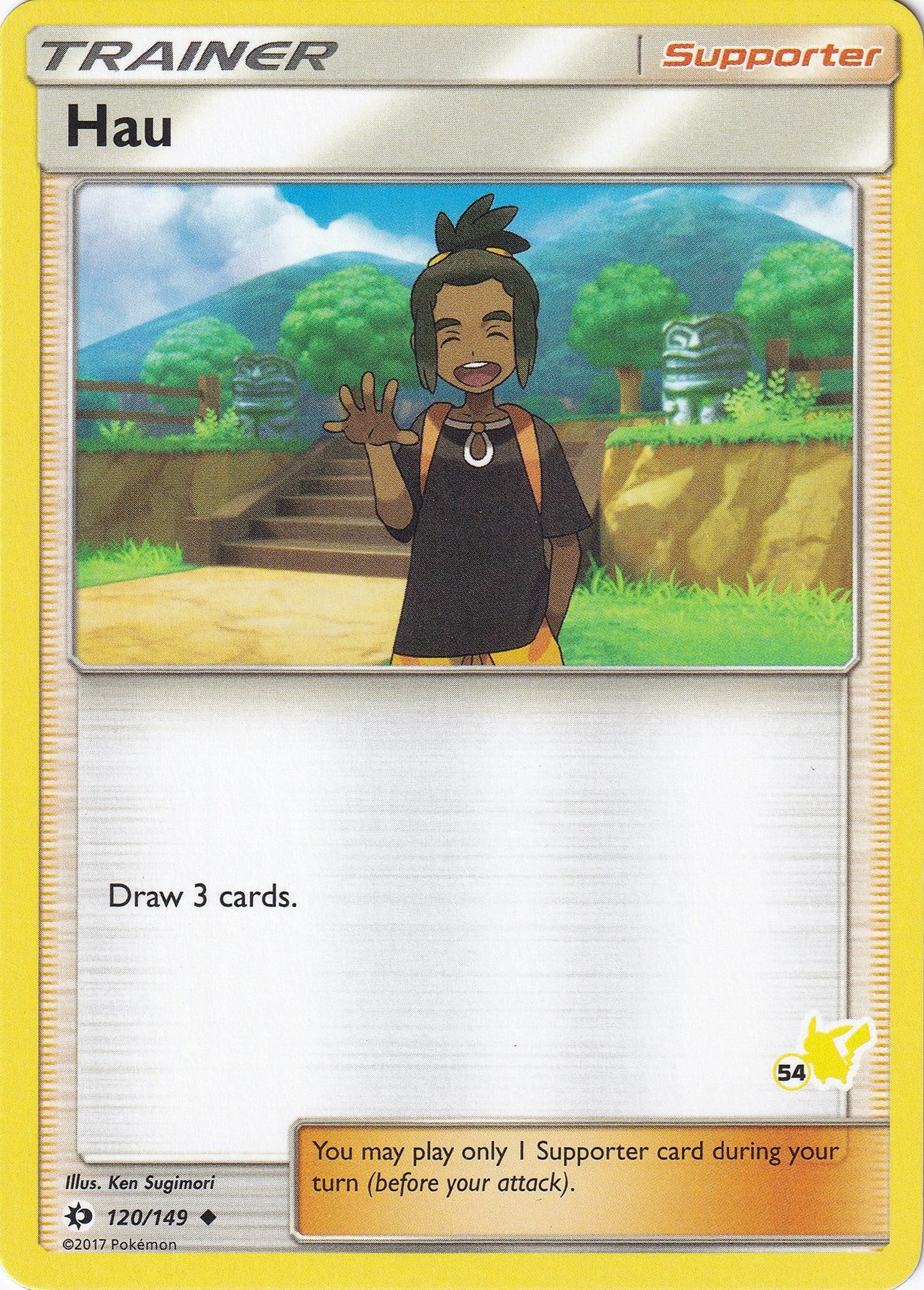 Image for Hau - 120/149 (#54 Pikachu Stamped) (120/149) [Battle Academy] - Pokemon