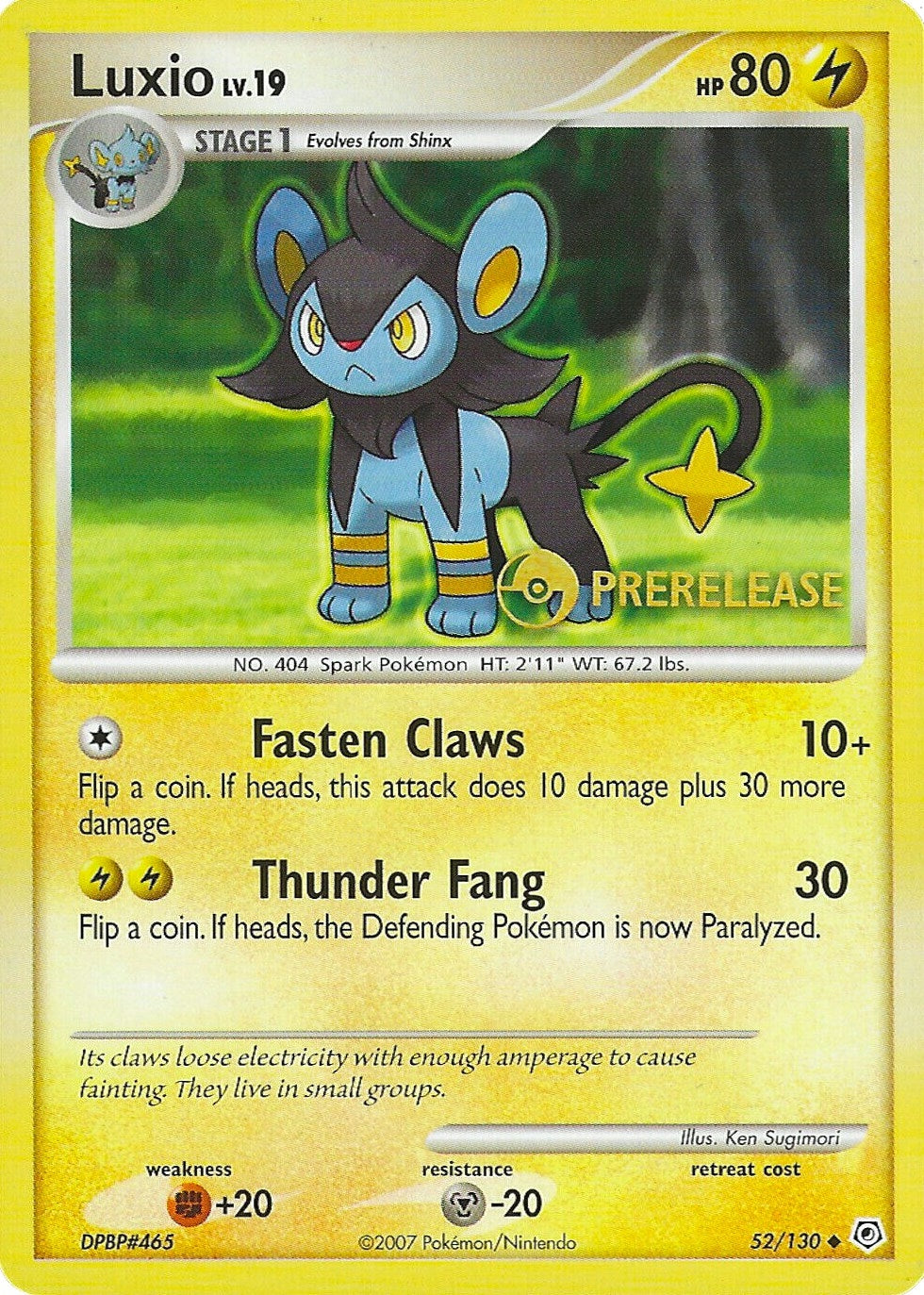 Image for Luxio - 52/130 (Prerelease) (52/130) [Nintendo Promos] - Pokemon