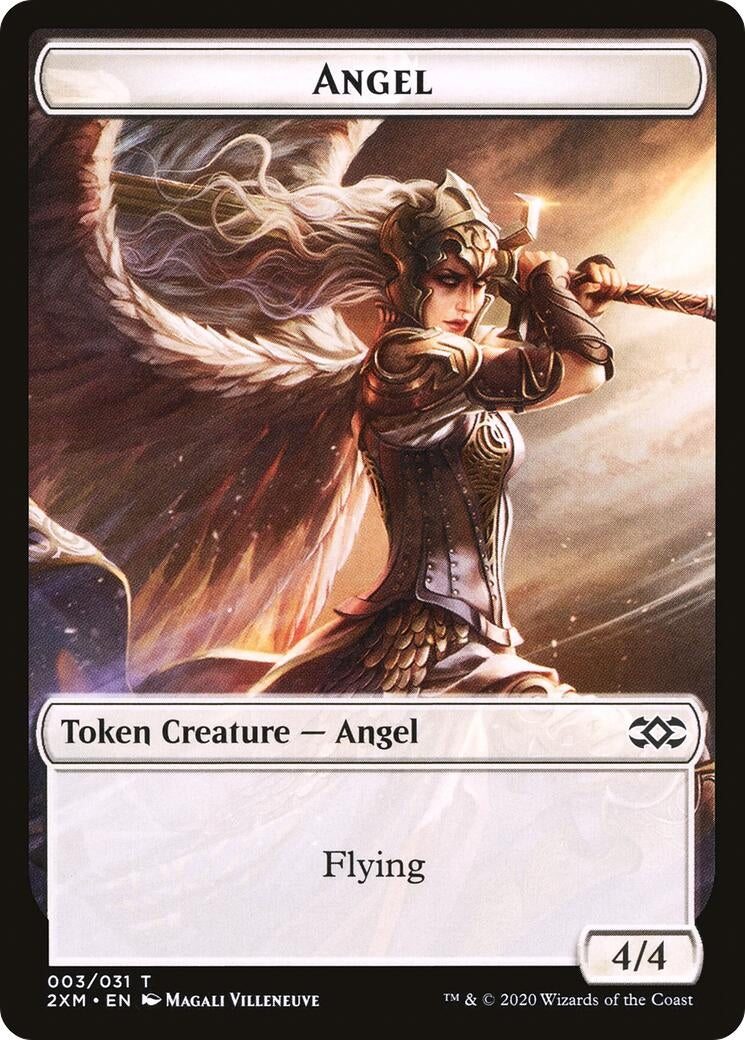Image for Angel // Human Soldier Double-Sided Token (3 // 5) [Double Masters] - Magic: The Gathering