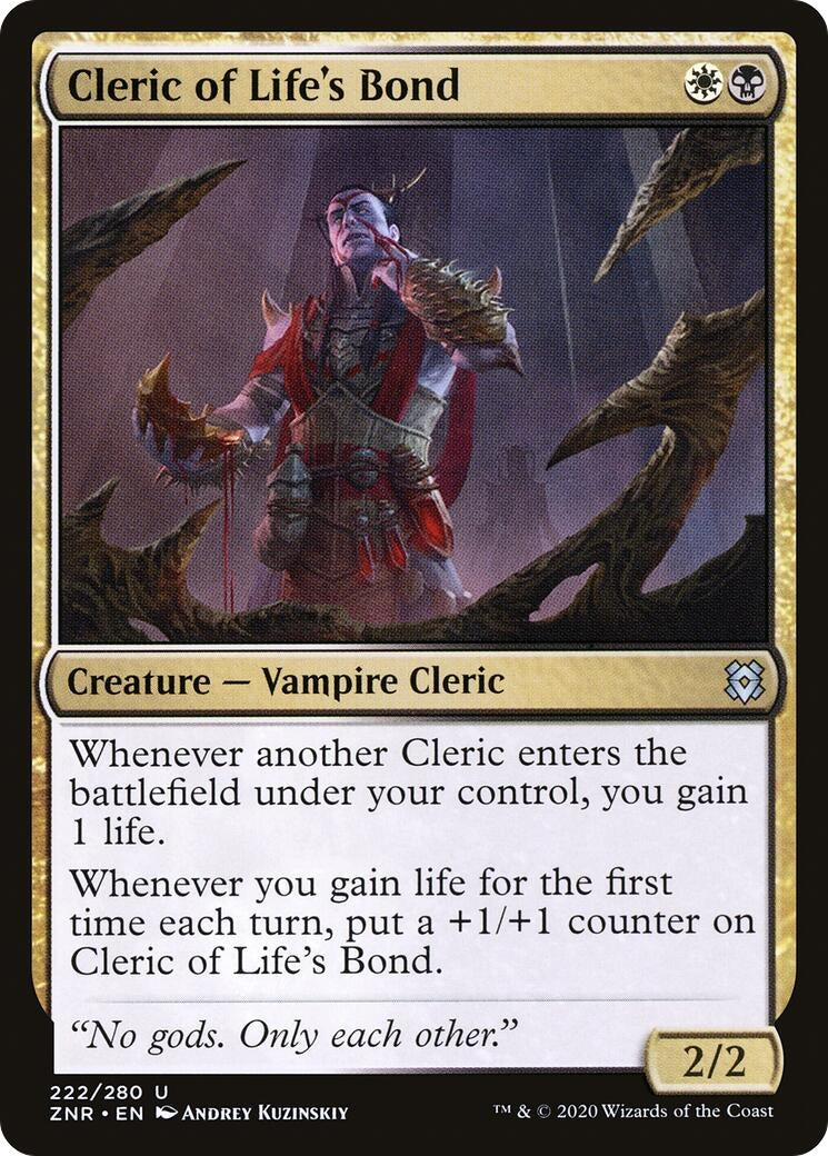 Image for Cleric of Life's Bond (222) [Zendikar Rising] - Magic: The Gathering